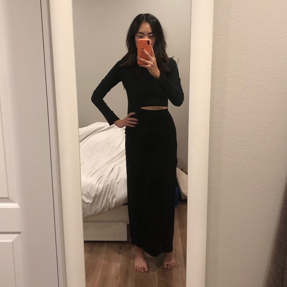 Zara black slit dress